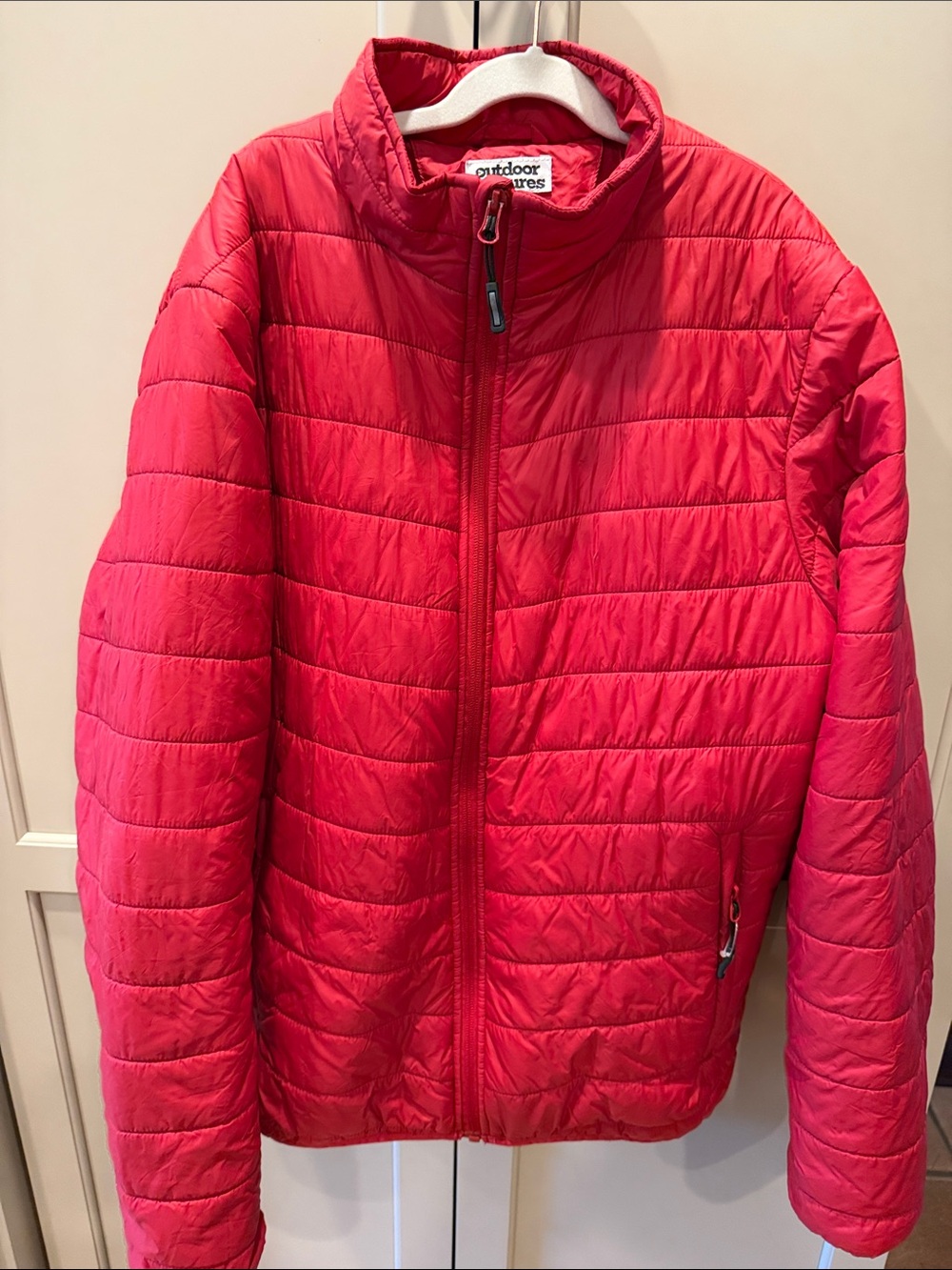 Outdoor Ventures Men’s Bright Red Quilted Puffer Jacket